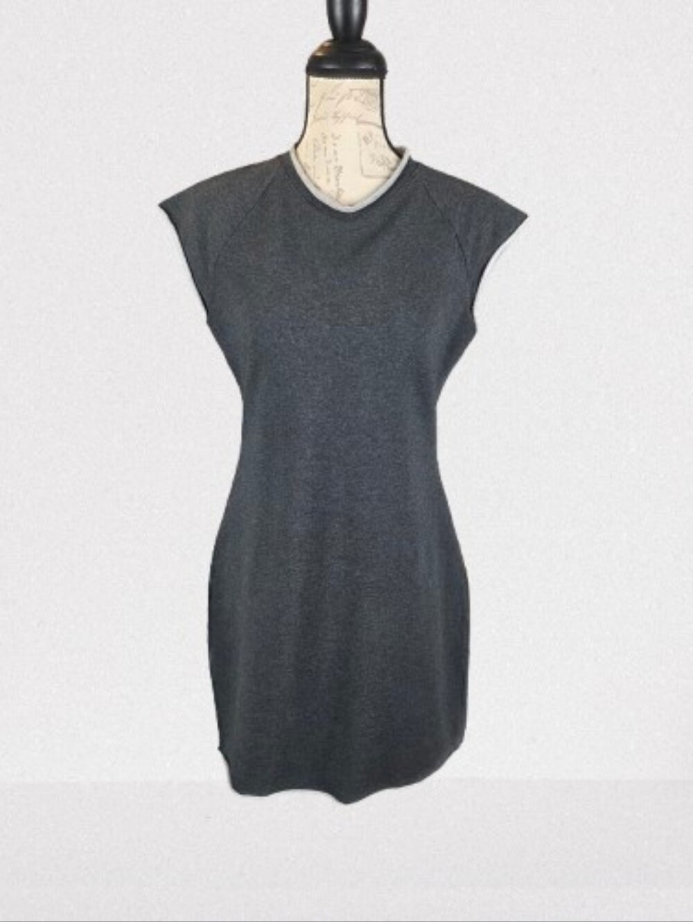 Fair Indigo Organic Cotton French Terry T-Shirt MIni Dress Grey Wmn's Med